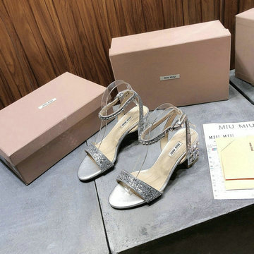 ミュウミュウ MIUMIU 26-MMJ20016 2020年夏最新入荷 ハイヒールシューズ サマーサンダル レディースシューズ 靴 レザー