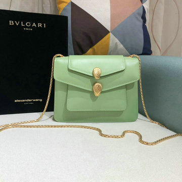 ブルガリ BVLGARI DDB-BV288741 2020年最新入荷 ダブルセルペンティヘッドクロージャー フラップバッグ 斜め掛け ショルダーバッグ カーフレザー