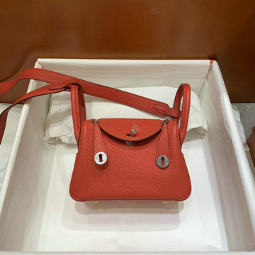 エルメスHERMES 063-HLD19LYDR 2020最新入荷 ミニ リンディ 斜め掛け ショルダーバッグ スクエアバッグ トリヨンクレマンス