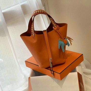 商品名称：エルメスHERMES 063-HPK18SBCS  2020最新入荷 ピコタン ハンドバッグ トートバッグ バケットバッグ ヴォーエプソン