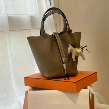 商品名称：エルメスHERMES 063-HPK18SBDH  2020最新入荷 ピコタン ハンドバッグ トートバッグ バケットバッグ ヴォーエプソン