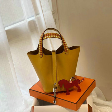 商品名称：エルメスHERMES 063-HPK18SBHY 2020最新入荷 ピコタン ハンドバッグ トートバッグ バケットバッグ ヴォーエプソン