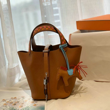 エルメスHERMES 063-HPK18SBQK  2020最新入荷 ピコタン ハンドバッグ トートバッグ バケットバッグ ヴォーエプソン