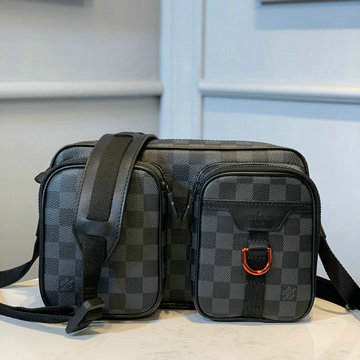 ルイヴィトン LOUISVUITTON 2020年最新入荷 ユーティリティ メッセンジャーバッグ 斜め掛け ショルダーバッグ メンズかばん ダミエグラフィットキャンパス