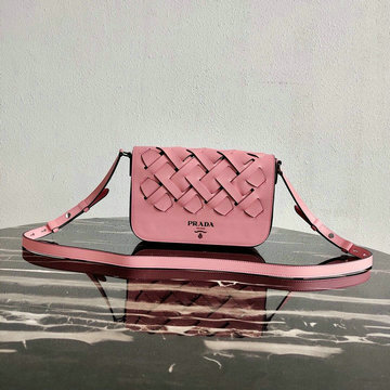 プラダ PRADA DDB-PD1BD246FH 2020年最新入荷 スモールバッグ 斜め掛け ショルダーバッグ レディースかばん 編み込み モチーフ付き レザー