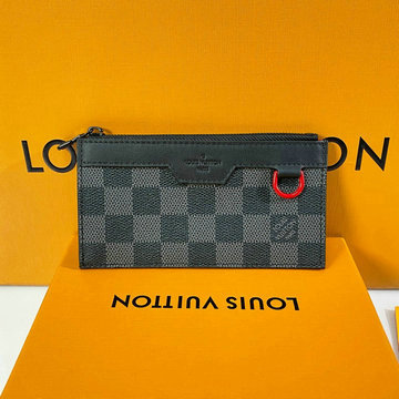 ルイヴィトン LOUIS VUITTON 2020年最新入荷 ユーティリティ コインカード ホルダー ファスナー長財布 ロングウォレット 小銭入れ ダミエグラフィット キャンバス
