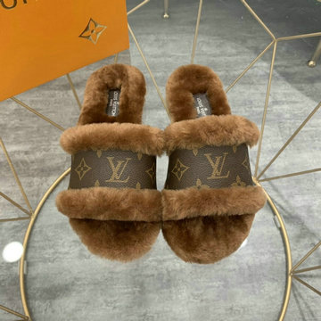 ルイヴィトン LOUISVUITTON 226-LVJ20047Q 020年秋冬最新入荷 ウール スリッパ フラット サンダル ミュール レザー レディースシューズ