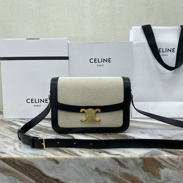 CELINE セリーヌ DDB-CE187366BBK 2020年最新入荷 トリオンフ ラージ 斜め掛け ショルダーバッグ レディースかばん キャンパス カーフスキン