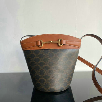 セリーヌ CELINE DDB-CE192072KF　2020年最新入荷 バケットバッグ クレシー 斜め掛け ショルダーバッグ トリオンフキャンバス カーフスキン