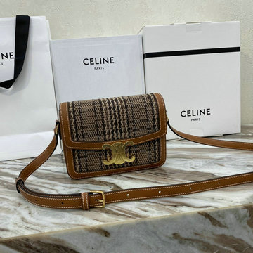 セリーヌ CELINE DDB-CE191242BKT　2020年最新入荷 トリオンフ ラージ 斜め掛け ショルダーバッグ レディースかばん キャンパス カーフスキン