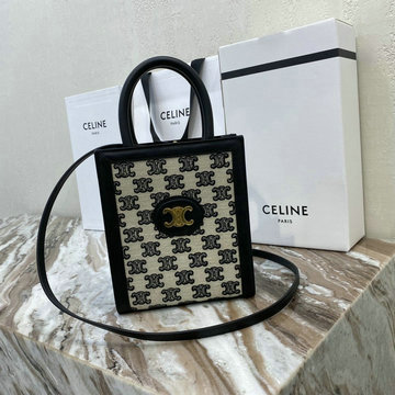 セリーヌ CELINE DDB-CE193302BKB　2020年最新入荷 スモール バーティカル カバ ハンドバッグ トートバッグ トリオンフキャンバス カーフスキン