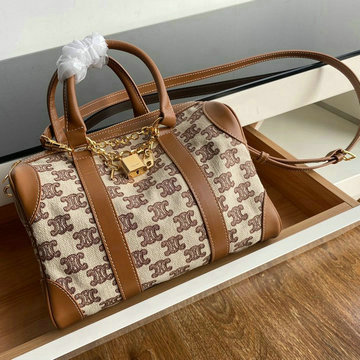 セリーヌ CELINE DDB-CE193652　2020年最新入荷 スモール ボストンバッグ トートバッグ ハンドバッグ トリオンフの刺繍入り テキスタイル