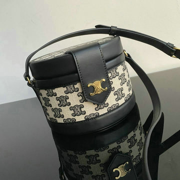 セリーヌ CELINE DDB-CE195192BBK　2020年最新入荷 ミディアム タンブールバッグ 斜め掛け ショルダーバッグ ラフィア編み調 テキスタイル カーフスキン