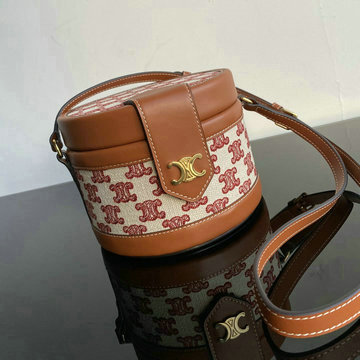 セリーヌ CELINE DDB-CE195192BFZ　2020年最新入荷 ミディアム タンブールバッグ 斜め掛け ショルダーバッグ ラフィア編み調 テキスタイル カーフスキン