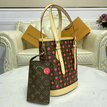 ルイヴィトン LOUIS VUITTON 057-M42238R　2020年最新入荷 チェリー プリント トートバッグ ハンドバッグ モノグラムキャンパス レディースかばん