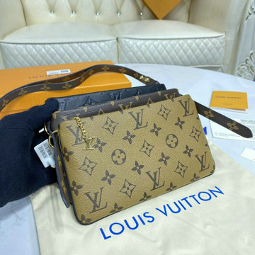 ルイヴィトン LOUIS VUITTON 057-M45412　2020年最新入荷 ポシェット LV3 ショルダーバッグ ポーチ モノグラムリバースキャンバス ラムレザー