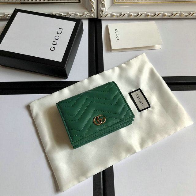グッチ GUCCI 057-GG466492QG  2020最新入荷 GGマーモント カードケース 二つ折り短財布 コインポケット付き 札入れ付き レザー