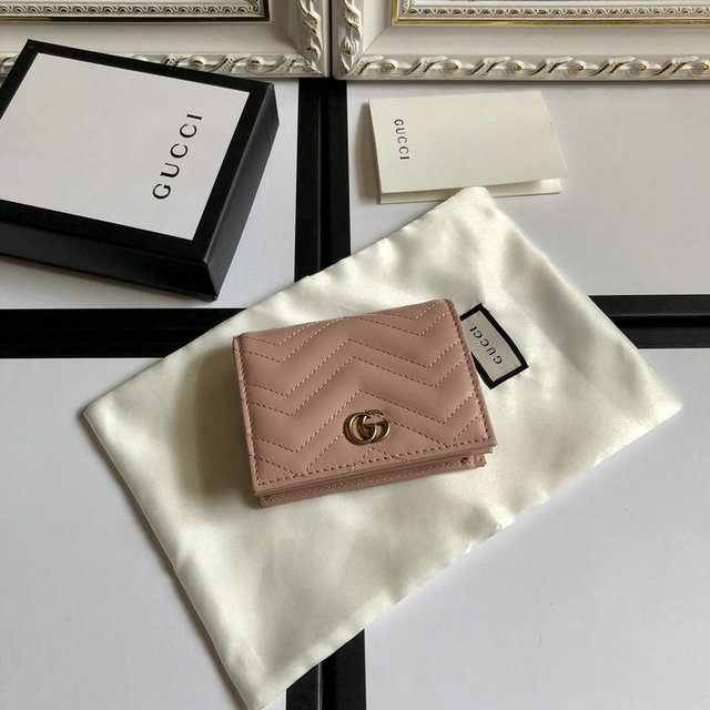 グッチ GUCCI  057-GG466492QL 2020最新入荷 GGマーモント カードケース 二つ折り短財布 コインポケット付き 札入れ付き レザー
