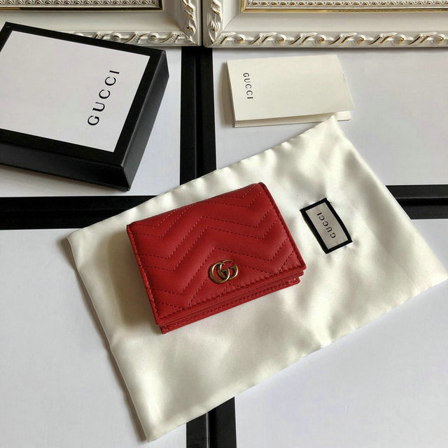 グッチ GUCCI 057-GG466492QR 2020最新入荷 GGマーモント カードケース 二つ折り短財布 コインポケット付き 札入れ付き レザー