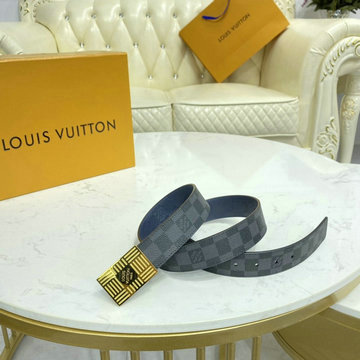 ルイヴィトン LOUISVUITTON 057-M0269TJ　2020年最新入荷 サンチュール ダミエ プレート 35MM リバーシブル ベルト メンズ用 カーフレザー