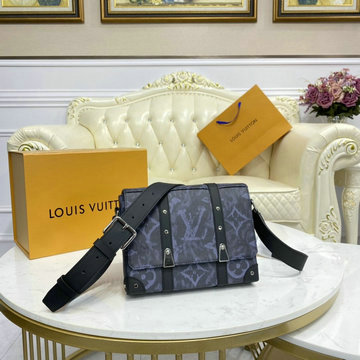 ルイヴィトン LOUISVUITTON 057-M57271 2020最新入荷 トランク メッセンジャーバッグ PM 斜め掛け ショルダーバッグ メンズかばん モノグラムパステル ノワール キャンバス