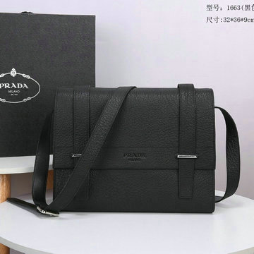 プラダ PRADA 025-PD1663　2020年最新入荷 メッセンジャーバッグ 斜め掛け ショルダーバッグ フラップ メンズかばん ビジネスバッグ カーフレザー