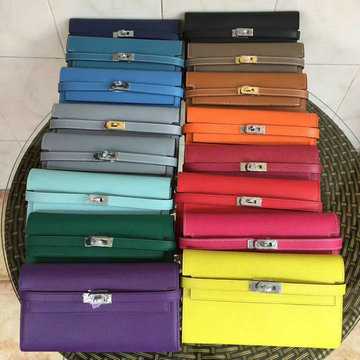 エルメスHERMES 63-H6108ZT 2020年最新入荷 ケリーウォレット 手持ちかばん クラッチバッグ セカンドバッグ エプソン