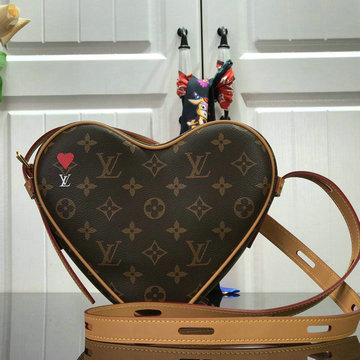 ルイヴィトン LOUISVUITTON 025-M57456  2020最新入荷 サック クール 斜め掛け ショルダーバッグ ハート 小銭入れ コインケース モノグラムキャンパス