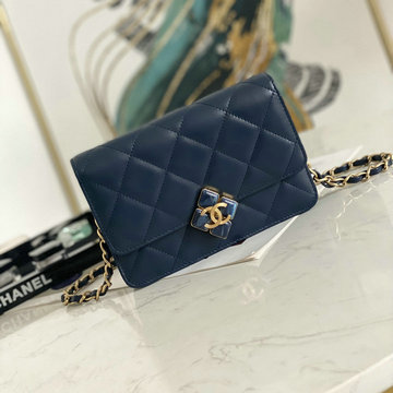 シャネル CHANEL JS-CH81121BL　2021年最新入荷 WOC チェーンウォレット 斜め掛け ショルダーバッグ クロスボディバッグ レディースかばん ラムスキン