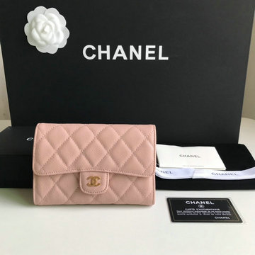 商品名称：シャネル CHANEL JS-CH84341QJF　2021年最新入荷 クラシック フラップ ウォレット 三つ折り長財布 小銭入れ コインケース キャビアスキン カードポケット