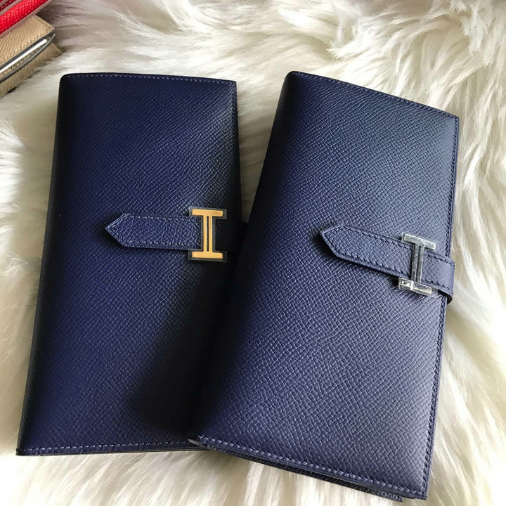 商品名称：エルメスHERMES 063-H208SJBL　2021最新入荷 ベアン ロングウォレット 二つ折り長財布 ロングウォレット 札入れ カードポケット付き 小銭入れ コインケース ヴォーエプソン