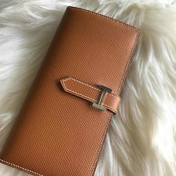 エルメスHERMES 063-H208SYJZ　2021最新入荷 ベアン ロングウォレット 二つ折り長財布 ロングウォレット 札入れ カードポケット付き 小銭入れ コインケース ヴォーエプソン