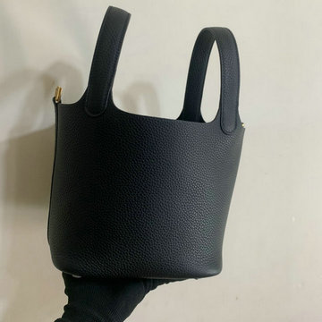 エルメス HERMES 063-H060992LBK　2021年最新入荷 ピコタン バケットバッグ トートバッグ ハンドバッグ ショッピングバッグ レディースかばん TCレザー