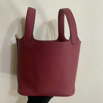 エルメス HERMES 063-H060992LBR　2021年最新入荷 ピコタン バケットバッグ トートバッグ ハンドバッグ ショッピングバッグ レディースかばん TCレザー
