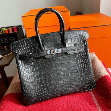 エルメス HERMES 063-HBK25EMYBK　2021年最新入荷 バーキンバッグ トートバッグ トップハンドルバッグ ハンドバッグ レディースかばん クロコ革