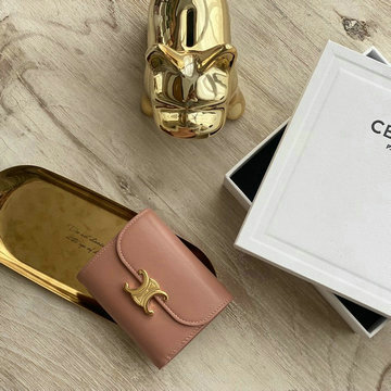 セリーヌ CELINE 99-CE10D783YJF　2021年最新入荷 スモール トリオンフウォレット 三つ折り短財布 ショートウォレット カーフスキン
