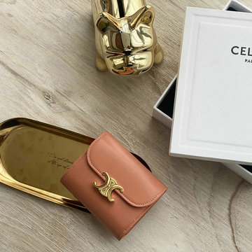 セリーヌ CELINE 99-CE10D783YJJ　2021年最新入荷 スモール トリオンフウォレット 三つ折り短財布 ショートウォレット カーフスキン
