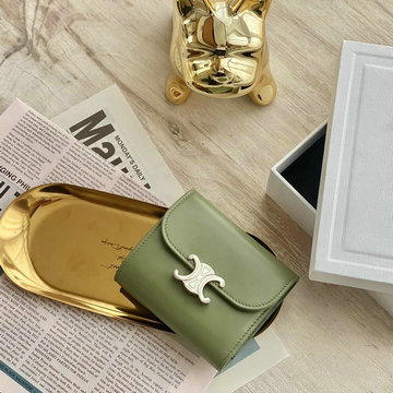 セリーヌ CELINE 99-CE10D783YYG　2021年最新入荷 スモール トリオンフウォレット 三つ折り短財布 ショートウォレット カーフスキン