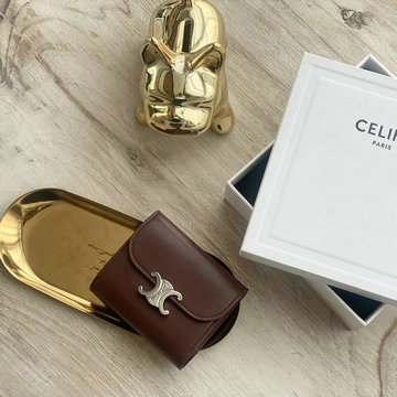 セリーヌ CELINE 99-CE10D783YYJ　2021年最新入荷 スモール トリオンフウォレット 三つ折り短財布 ショートウォレット カーフスキン
