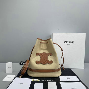 セリーヌ CELINE 99-CE60132　2021年最新入荷 マリン ソー ショルダーバッグ ドローストリングバッグ クロスボディバッグ テキスタイル カーフスキン