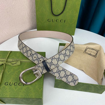 グッチ GUCCI 057-GG411924KBY　2021年最新入荷 GGスプリーム キャンパスベルト G バックル カーフスキン 幅4cm