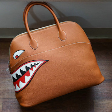 商品名称：エルメス HERMES 063-HBL45SJZ2021年最新入荷 ボリード シャーク ボーリングバッグ トップハンドルバッグ トートバッグ ハンドバッグ カーフレアー