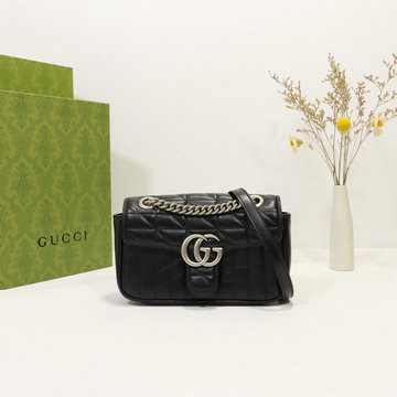 グッチ GUCCI 057-GG446744QBK　2021年最新入荷 GGマーモント スモール 斜め掛け ショルダーバッグ クロスボディバッグ レディースかばん カーフレザー