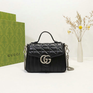 グッチ GUCCI 057-GG583571QBK　2021年最新入荷 GGマーモント ミニ トップハンドルバッグ 2way ショルダーバッグ クロスボディバッグ レディースかばん レザー