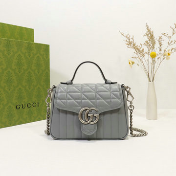 グッチ GUCCI 057-GG583571QHS　2021年最新入荷 GGマーモント ミニ トップハンドルバッグ 2way ショルダーバッグ クロスボディバッグ レディースかばん レザー