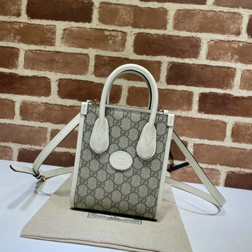 グッチ GUCCI 057-GG671623XB　2021年最新入荷 GGスプリーム トートバッグ ハンドバッグ 2way ショルダーバッグ クロスボディバッグ インターロッキングG付き