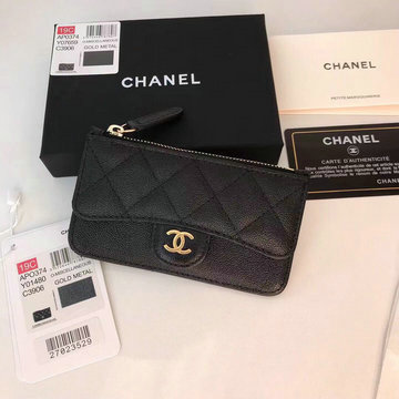 シャネル CHANEL JS-CH0374QJK　2021年最新入荷 ジッピーウォレット カードケース ファスナー長財布 小銭入れ キャビアスキン