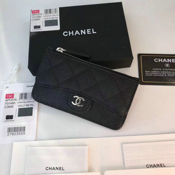 シャネル CHANEL JS-CH0374QYK　2021年最新入荷 ジッピーウォレット カードケース ファスナー長財布 小銭入れ キャビアスキン