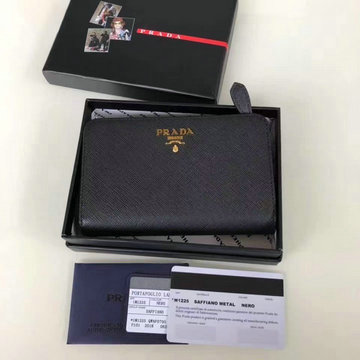 プラダ PRADA 99-PD1M1225ZBK　2021年最新入荷 二つ折り長財布 ロングウォレット カードポケット 小銭入れ 札入れ コインケース カーフレザー