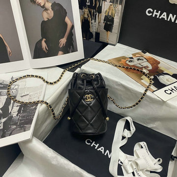 シャネル CHANEL JS-CH2259BK　2021年最新入荷 ミニ バケット バッグ ドローストリングバッグ 斜め掛け ショルダーバッグ クロスボディバッグ レディースかばん ラムスキン